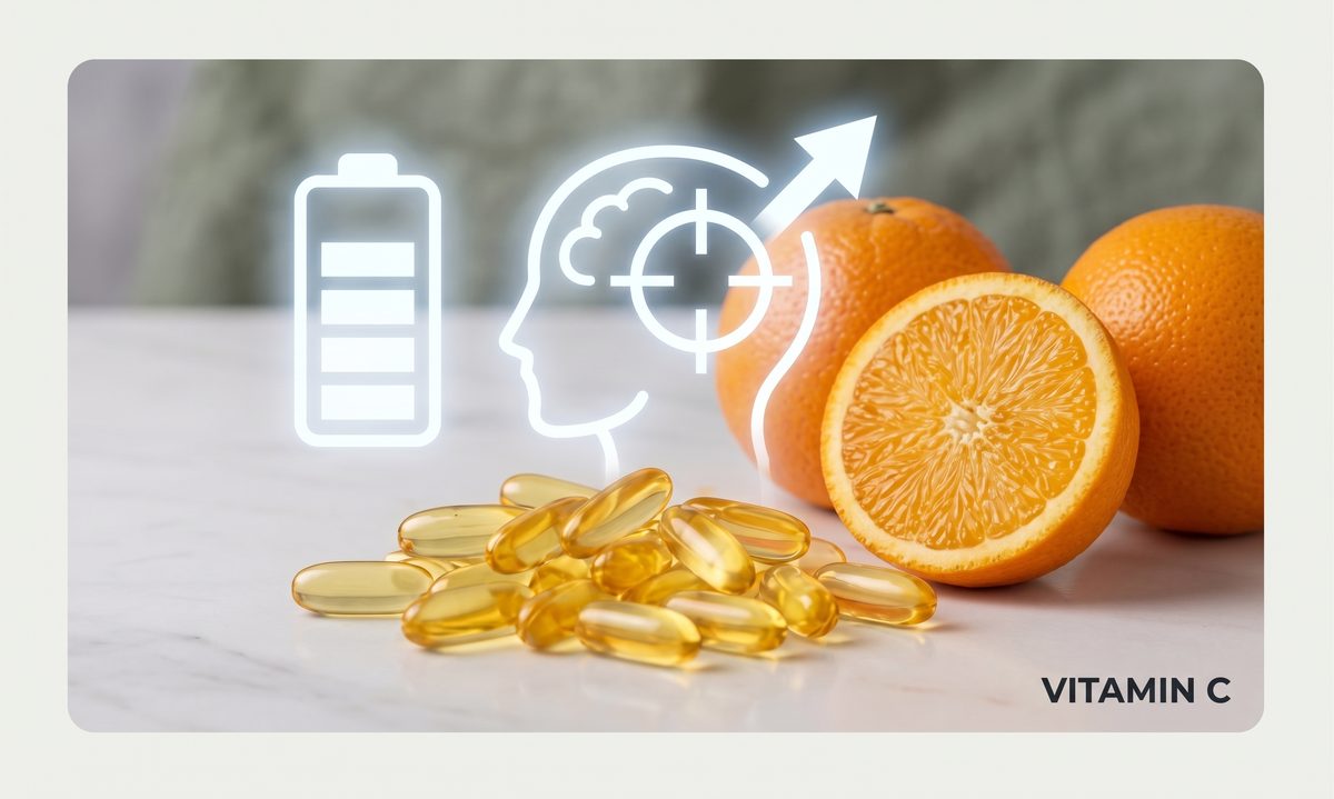 Vitamin C — oranges and softgels