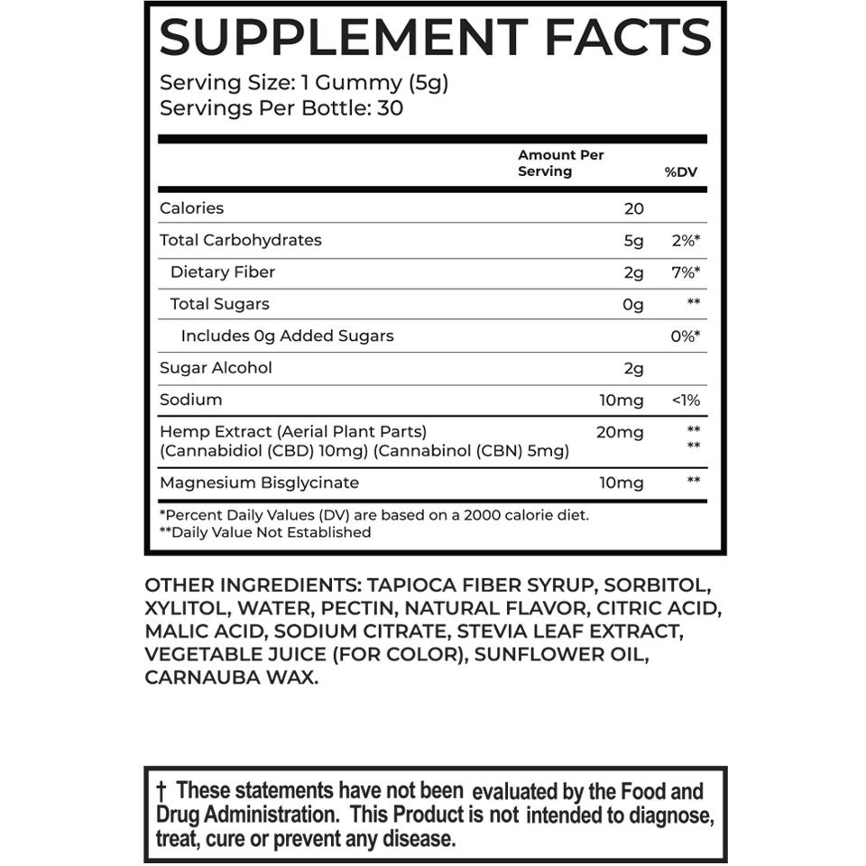 Calm Supplement Facts